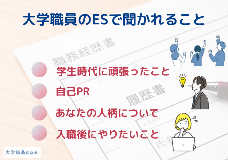 大学職員のESで聞かれること